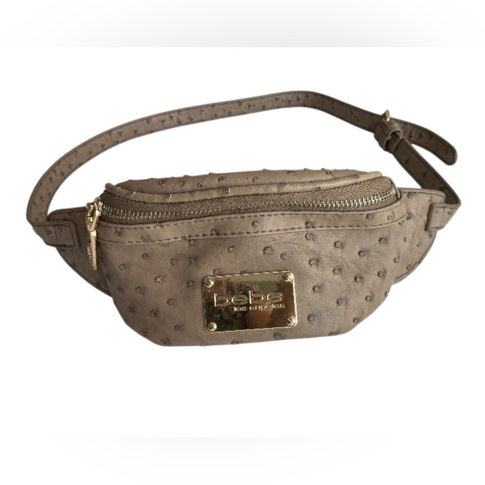 Bebe Beige Textured Belt Bag